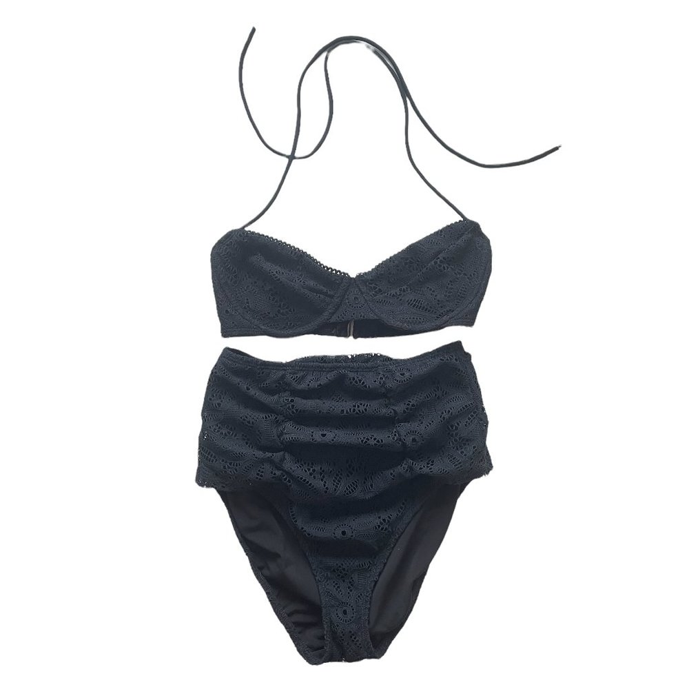 Shoshanna Eyelet High Waisted Two Piece Bikini - Picture 2 of 6